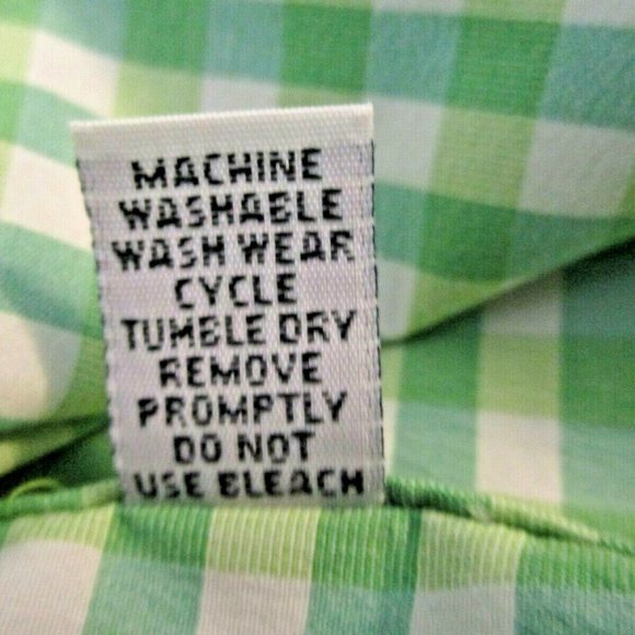 Rufus Button Front Shirt sz M Green Gingham Contrast Cuffs 100% Cotton USA - Picture 13 of 14